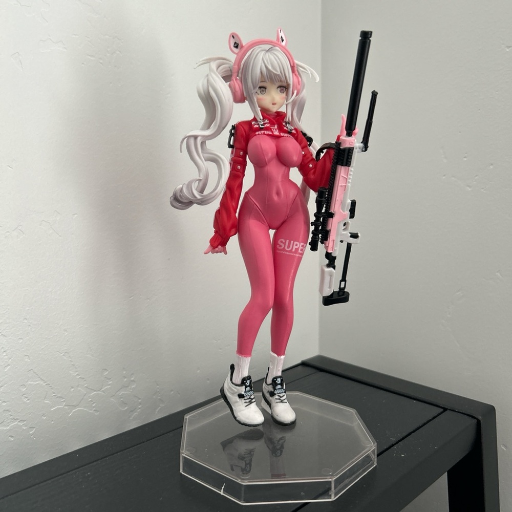 Pink Anime Figure with Rifle